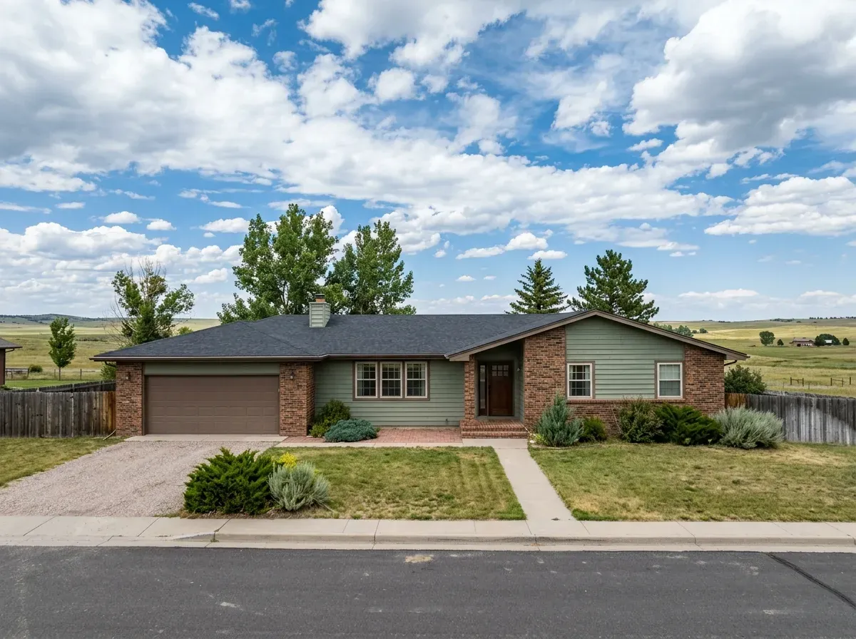 Ranch-style home on the open high plains near Cheyenne